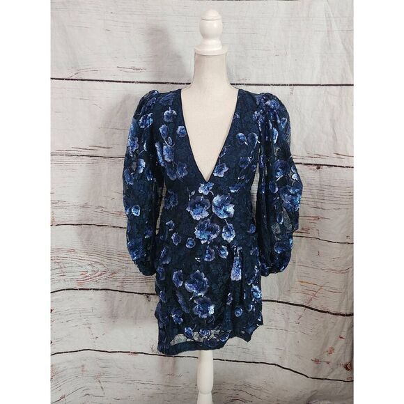 For Love & Lemons Victoria Embroidered and Sequin Mini Dress Size Medium - Picture 3 of 8